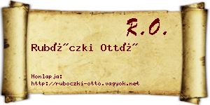 Rubóczki Ottó névjegykártya